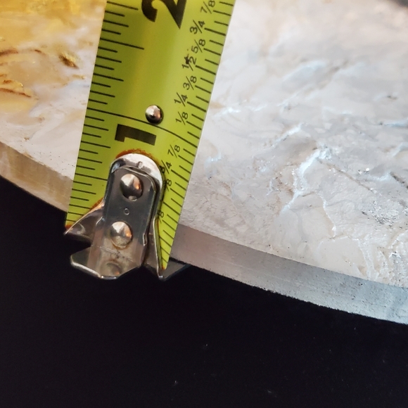 15" Circular Hand-Painted Wall Clock, Gold, Silver, Gray, minimalist style - Picture 6 of 6